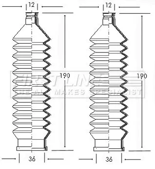 FIRST LINE FIRST LINE FSG3013 Front Left Or Right Steering Rack Boot Fits Austin Mg Rover 100 100 / Metro 200  
