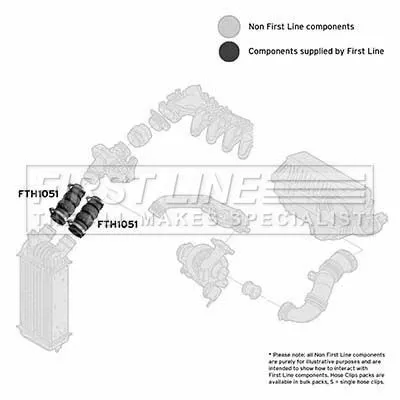 FIRST LINE FIRST LINE FTH1051 Front Upper Turbo Air Hose Fits Citroën Fiat Peugeot 3008 307 307 Sw 308 308 Cc  