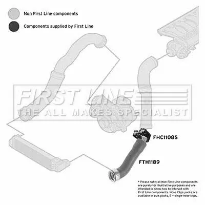 FIRST LINE FIRST LINE FTH1189 Front Left Lower Turbo Air Hose Fits Bmw 3 Series 