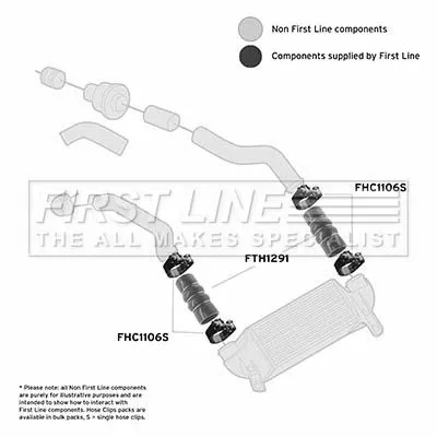 FIRST LINE FIRST LINE FTH1291 Front Lower Turbo Air Hose Fits Ford Fiesta Focus Tourneo Connect Transit Connec 