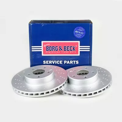 2x Front Perforated/vented Brake Discs For Mercedes Sl 312mm