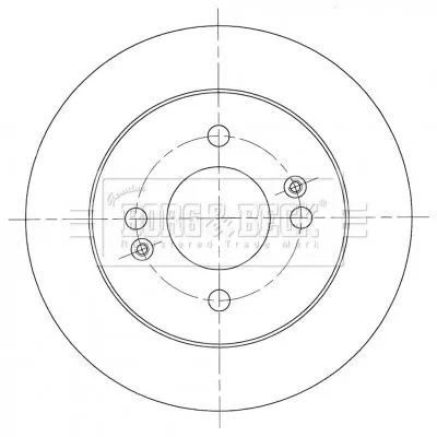 Borg and Beck Borg and Beck BBD5443 2x Rear Solid Brake Discs For Hyundai I10 234mm 