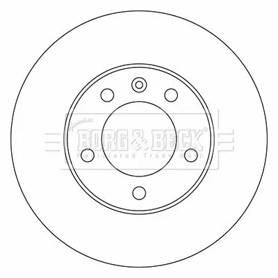 Borg and Beck Borg and Beck BBD5722S Single Front Vented Brake Disc Fits Nissan Opel Renault Vauxhall Interstar Maste 