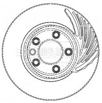Borg and Beck Borg and Beck BBD5759S Single Front Right Vented Brake Disc Fits Audi Porsche Vw Cayenne Q7 Touareg 350 