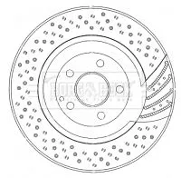 Single Front Perforated/vented Brake Disc Fits Mercedes S-class 345mm