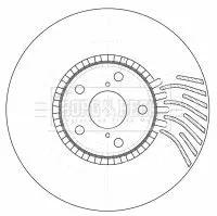 Borg and Beck Borg and Beck BBD5784S Single Front Right Vented Brake Disc Fits Lexus Gs Is Rc 334mm 