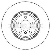 Single Front Two-part Brake Disc Brake Disc Fits Bmw 5 6 Series 348mm