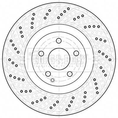 Borg and Beck Borg and Beck BBD5953S Single Front Left Front Right Perforated/vented Brake Disc Fits Mercedes E 