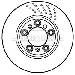 Borg and Beck Borg and Beck BBD6047S Single Rear Right Perforated/vented Brake Disc Fits Porsche 911 330mm 