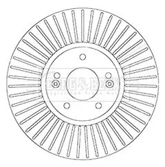 Borg and Beck Borg and Beck BBD6065S Single Front Vented Brake Disc Fits Hyundai Kia Grand Santa Fé Santa Fé Sorento  