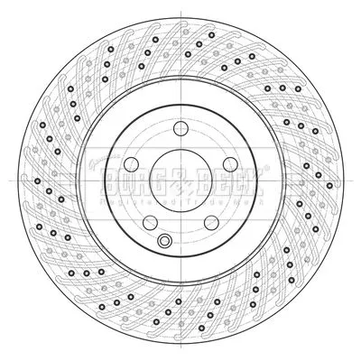 Single Front Perforated/vented Brake Disc Fits Mercedes E-class S-class Sl 350mm
