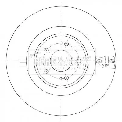 Borg and Beck Borg and Beck BBD6100S Single Front Vented Brake Disc Fits Mitsubishi Lancer 350mm 