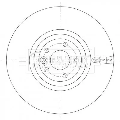 Borg and Beck Borg and Beck BBD6103S Single Front Vented Brake Disc Fits Jaguar Xe Xf 350mm 