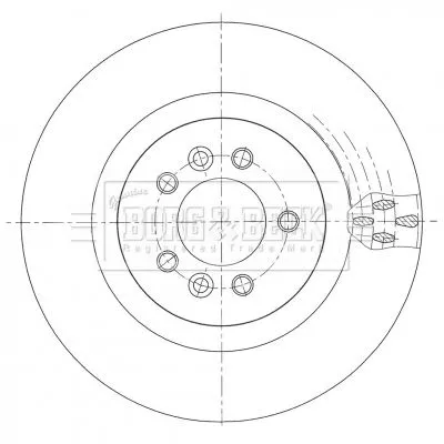 Borg and Beck Borg and Beck BBD6110S Single Front Vented Brake Disc Fits Land Rover Discovery Range Rover Sport 360mm 