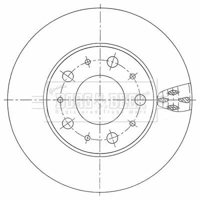 Borg and Beck Borg and Beck BBD6125S Single Front Vented Brake Disc Fits Citroën Fiat Opel Peugeot Vauxhall Boxer Duc 