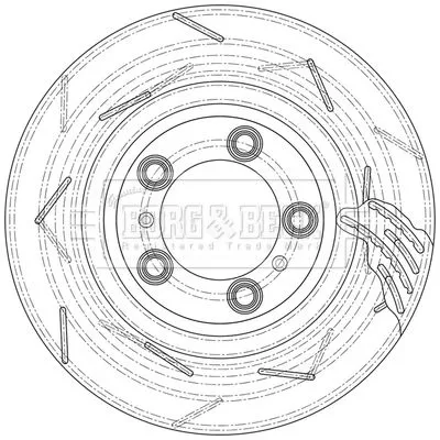 Borg and Beck Borg and Beck BBD6141S Single Rear Left Vented Brake Disc Fits Porsche Panamera 350mm 