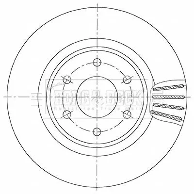 Borg and Beck Borg and Beck BBD6146S Single Front Vented Brake Disc Fits Nissan Renault Alaskan Navara Np300 296mm 