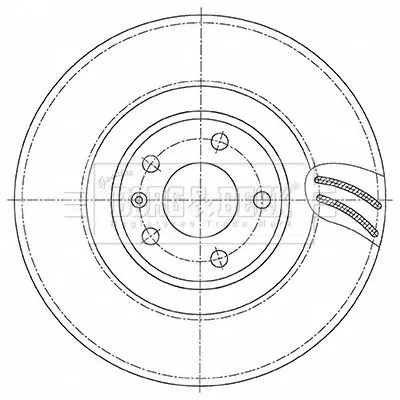 Borg and Beck Borg and Beck BBD6147S Single Front Vented Brake Disc Fits Audi A4 A4 Allroad A5 A6 A7 Q5 338mm 