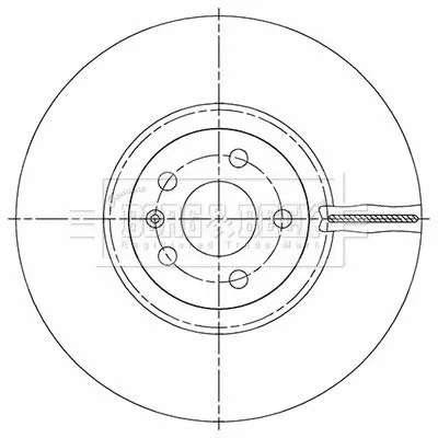 Borg and Beck Borg and Beck BBD6165S Single Front Vented Brake Disc Fits Polestar Volvo C40 Ec40 Polestar 2 S60 S90 V 