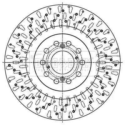 Single Front Perforated/vented Brake Disc Fits Honda Civic 350mm