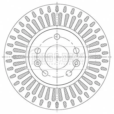 Borg and Beck Borg and Beck BBD6213S Single Front Rear Vented Brake Disc Fits Alpine Dacia Mercedes Nissan Renault A1 