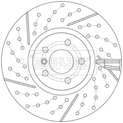 Borg and Beck Borg and Beck BBD6232S Single Front Perforated/vented Brake Disc Fits Mini Clubman Countryman 335mm 