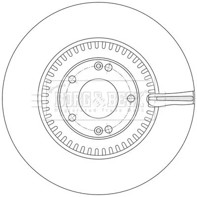 Borg and Beck Borg and Beck BBD6247S Single Front Vented Brake Disc Fits Hyundai Kia Santa Fe Sorento 340mm 