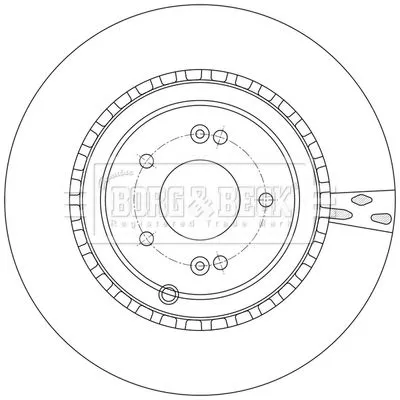 Borg and Beck Borg and Beck BBD6249S Single Rear Vented Brake Disc Fits Genesis Kia G70 Stinger 340mm 