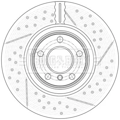 Single Rear Perforated/vented Brake Disc Fits Bmw 1 2 3 4 Series 345mm