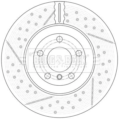 Borg and Beck Borg and Beck BBD7009S Single Rear Perforated/vented Brake Disc Fits Bmw 3 4 Series 345mm 
