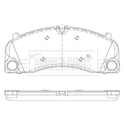 Borg and Beck Borg and Beck BBP2635 Front Brake Pad Set Fits Porsche 718 Boxster 718 Cayman 911 Boxster Cayman 