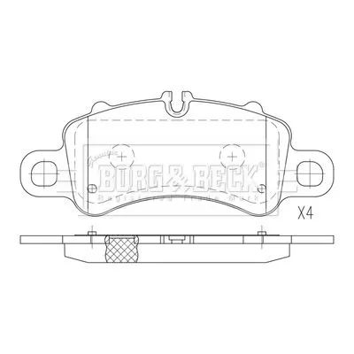 Borg and Beck Borg and Beck BBP2803 Front Brake Pad Set Fits Porsche 718 Boxster 718 Cayman 911 