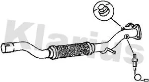 Klarius Centre Exhaust Pipe For Fiat Ford 500 Ka Panda