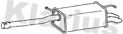 Rear Muffler Exhaust Silencer Back Box Fits Vw Caddy