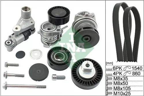 Ina Water Pump + V-ribbed Belt Kit Fits Bmw 3  5  X5  Z4