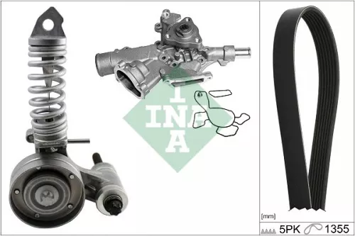 Ina Water Pump + V-ribbed Belt Kit Fits Opel Suzuki Vauxhall Agila Astra Corsa C