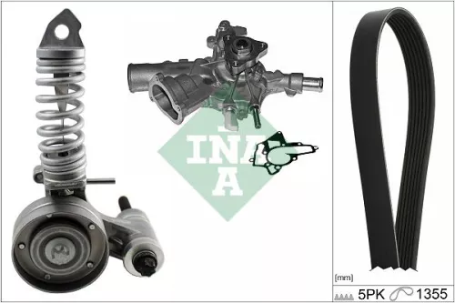 Ina Water Pump + V-ribbed Belt Kit Fits Holden Opel Vauxhall Agila Astra Astra G