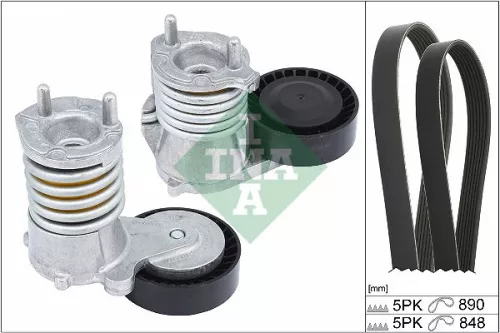 Ina V-ribbed Belt Set Fits Ford Volvo C30 C70 Focus Kuga S40 V50