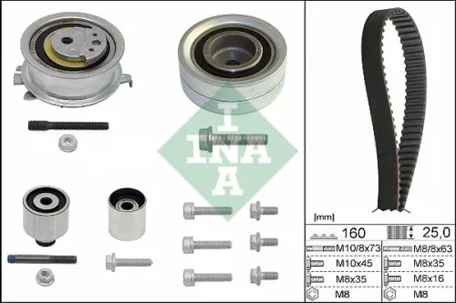 Ina Timing Belt Kit Fits Audi Seat Skoda Vw A1 A3 A4 A4 Allroad A5 A6 Alhambra A