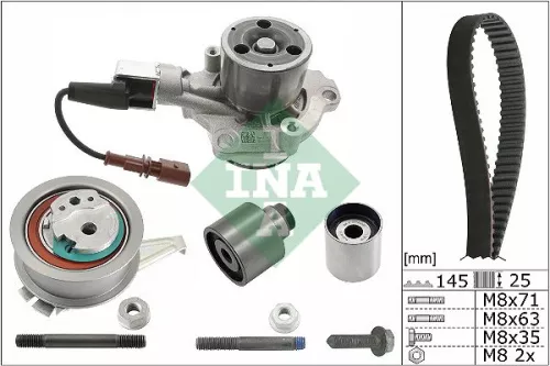 Ina Water Pump & Timing Belt Kit Fits Audi Seat Skoda Vw A3 Arona Ateca Californ