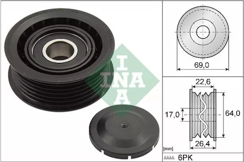 Ina Deflection/guide Pulley V-ribbed Belt Fits Audi Audi (Faw) Chrysler Chrysler