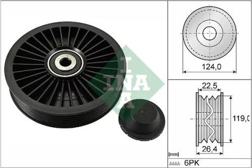 Ina Deflection/guide Pulley V-ribbed Belt Fits Opel Saab Vauxhall Volvo 9-5 Astr