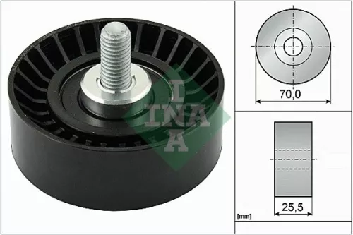 Ina Deflection/guide Pulley V-ribbed Belt Fits Ford Mazda Focus Maverick Mondeo 