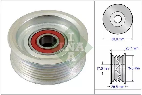 Ina Deflection/guide Pulley V-ribbed Belt Fits Honda Accord Civic Integra