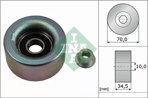 Ina Deflection/guide Pulley V-ribbed Belt Fits Bedford Lexus Lotus Toyota Toyota