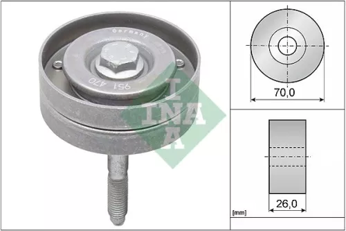 Ina Deflection/guide Pulley V-ribbed Belt Fits Seat Skoda Vw Alhambra Beetle Eos
