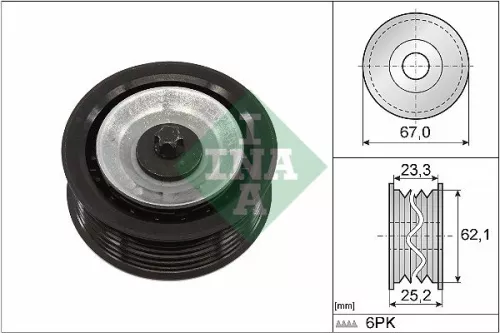 Ina Deflection/guide Pulley V-ribbed Belt Fits Alfa Romeo Fiat Jeep 500l 500x Br