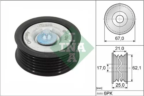 Ina Deflection/guide Pulley V-ribbed Belt Fits Mercedes Mercedes (Bbdc) C-class 