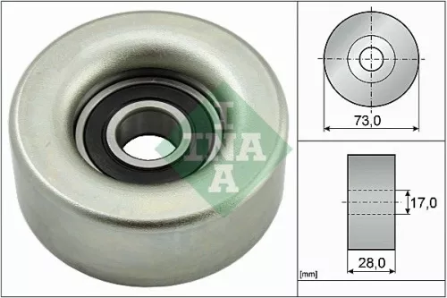 Ina Deflection/guide Pulley V-ribbed Belt Fits Mazda 2 3