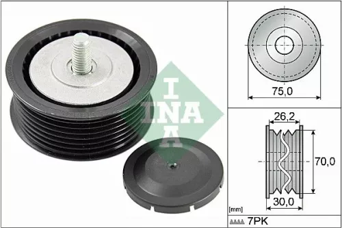 Ina Deflection/guide Pulley V-ribbed Belt Fits Porsche Cayenne
